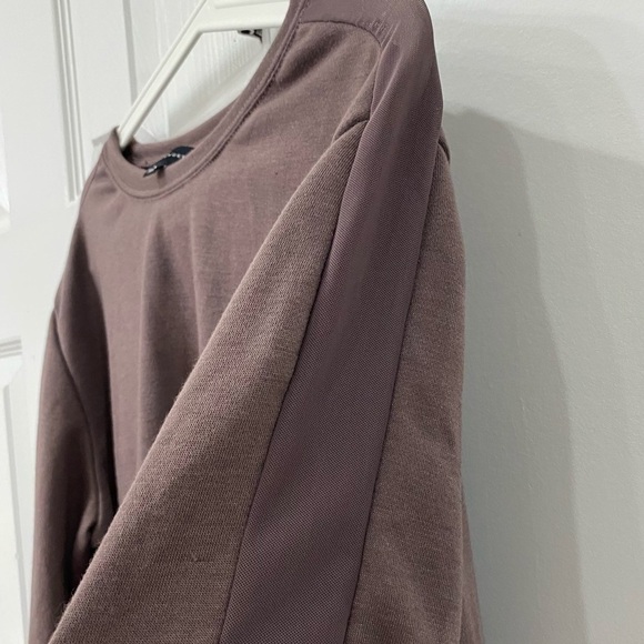 Kay Unger Across Chest Logo Print Sweatshirt Crew Neck Mesh Insert In Sleeves L - Picture 4 of 6